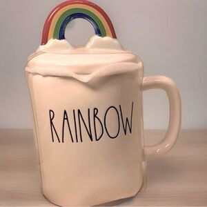 TWO NWT Rae Dunn mugs, Rainbow & Over the Rainbow with Rainbow Tops. Offers!!